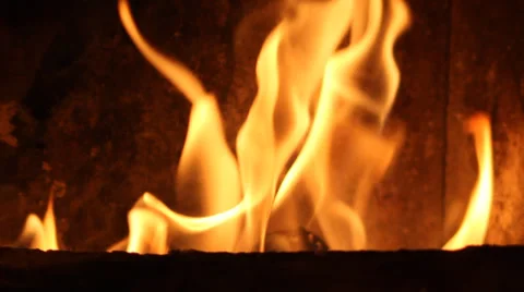Flames in fireplace Stock Footage 35231984