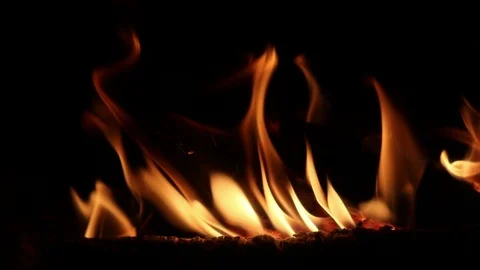 Flames Of A Fireplace Stock Footage 86289216
