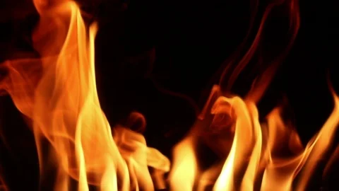 Flames Of A Fireplace Stock Footage 86487618