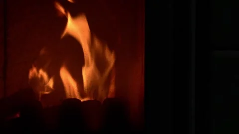 The flames in a fireplace Stock Footage 170069891