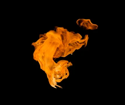 Flames of flame on the black background Stock Photos