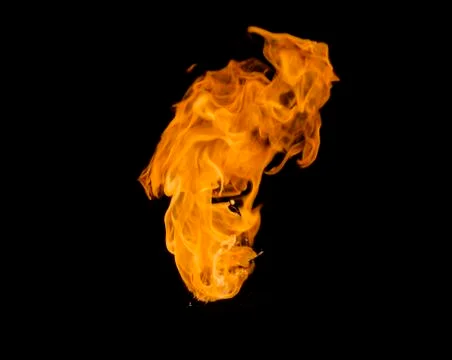 Flames of flame on the black background Stock Photos