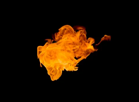 Flames of flame on the black background Stock Photos