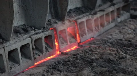 Flames from the furnace Stock Footage 56966098