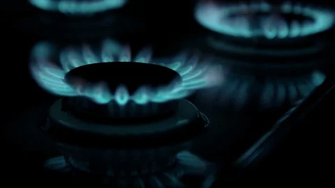Flames Of A Gas Stove Stock Footage 73926715