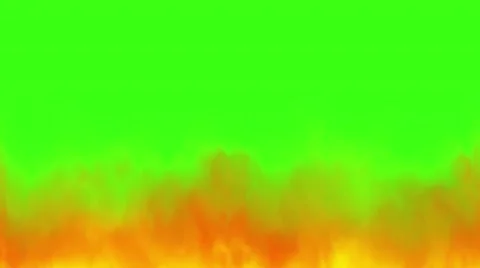 Flames on green Stock Footage 68490719