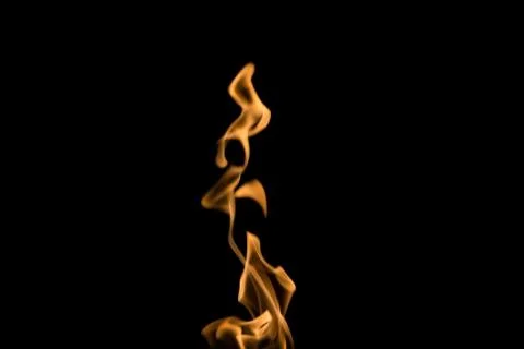 Flames isolated on black Stock Photos