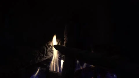 Flames in a Modern Electric Fireplace Stock Footage 301638568