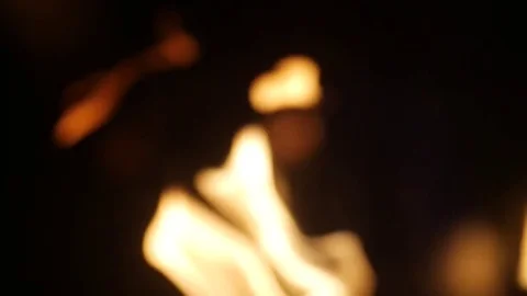 Flames in a Modern Fireplace. blur Stock Footage 80369316