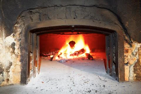 Flames in the oven Foto stock