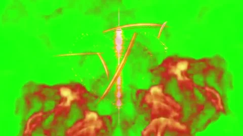 Flames rising on green screen background for video projects Stock Footage 338215640