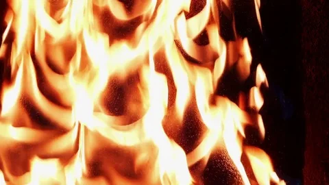 Flames on a sheet of rusty metal Stock Footage 79692542