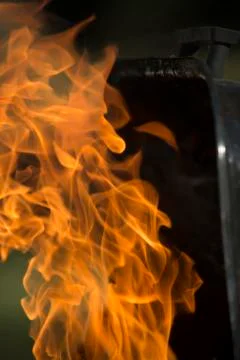 Flames Shooting From Grill Stock Photos