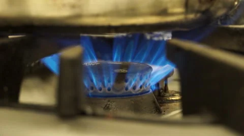 Flames in the stove Stock Footage 44794175