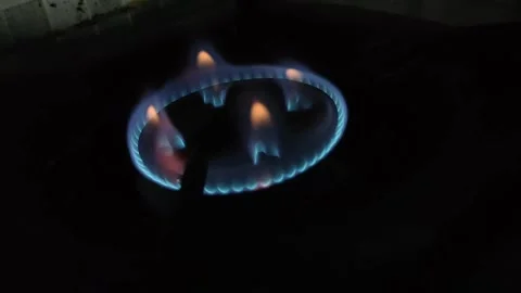 Flames from the stove wick Stock Footage 243901558