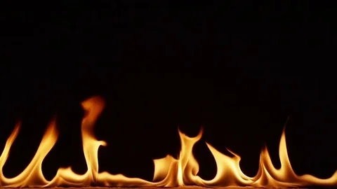 Flames in super slow motion. Beautiful dancing yellow and orange flames on black Stock-Footage 77167197