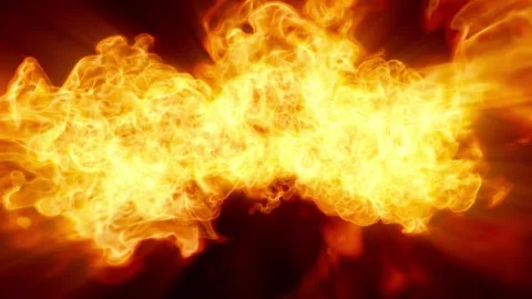 The flames took up all the space of the black screen and emitted a bright red Stock Footage 240281360