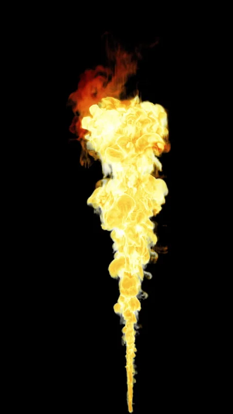 Flamethrower 4K with Alpha, Fire ball explosion Stock Footage 262239743