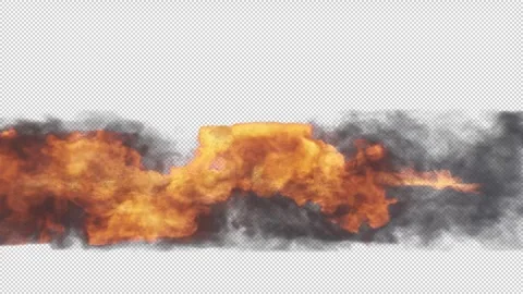 Flamethrower coliding on Transparent Background Stock Footage 313993646