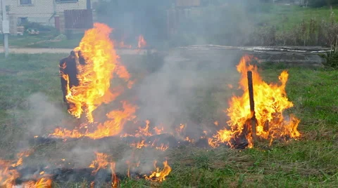 Flamethrower igniting mannequin Stock Footage 1105381