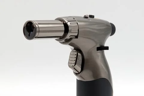 Flamethrower for kitchen isolated on white background. Stock Photos