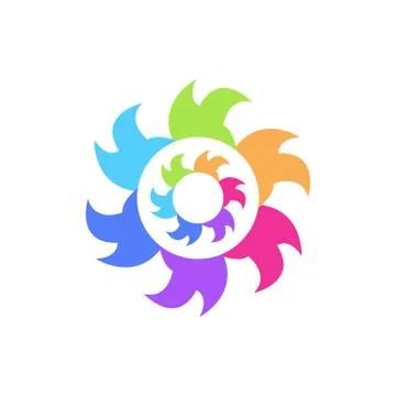 Flaming Abstract Geometric Logo 库存插图