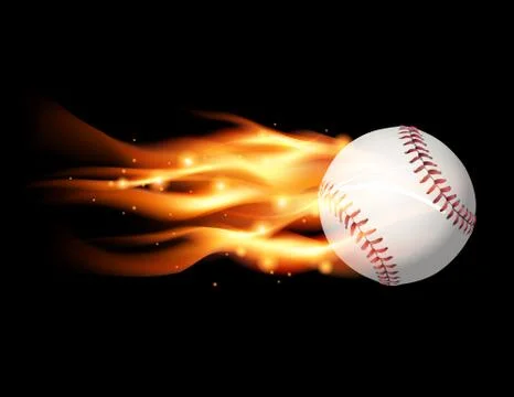 Flaming baseball illustration 스톡 일러스트