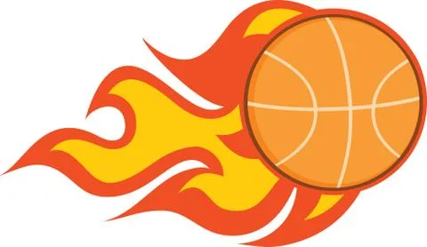 Flaming Basketball Stock Illustration