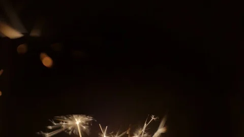 Flaming Bengali fire. Close-up. Video stock 88585546