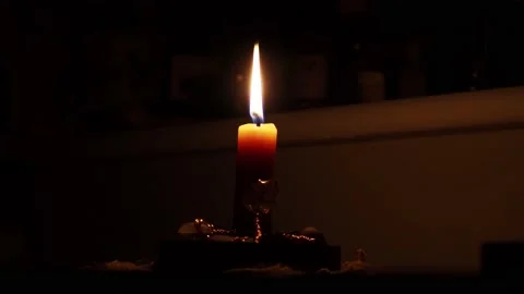Flaming Candle Video stock 219734477