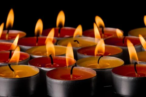 Flaming candles Stock-Fotos