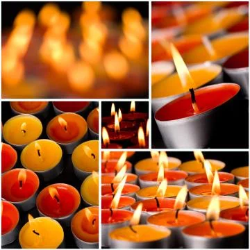 Flaming candles Stock Photos