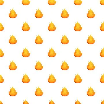 Flaming cartoon pattern creating seamless burning background Stock Illustration