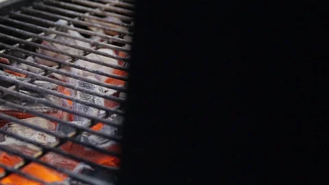 Flaming Charcoal in the Brazier Stock Footage 101435356