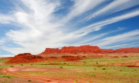 Flaming Cliffs of Mongolia and Dinosaur Fossils Stock Photos