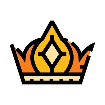 Flaming crown vector icon representing power and royalty Ilustración de archivo