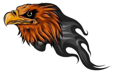 Flaming Eagle - vehicle graphic. Ready for vinyl cutting. Stock Illustration