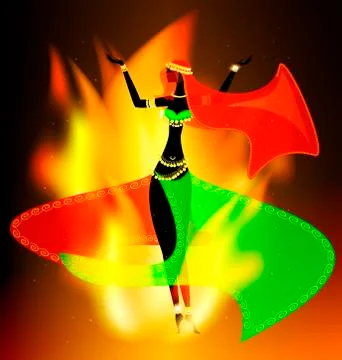 Flaming east dance Illustrazione stock