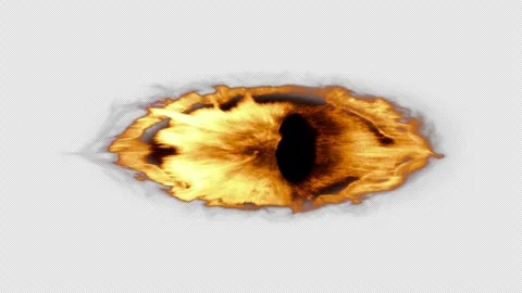 Flaming evil eye scorching, Alpha Channel , 4K Stock Footage 319073355