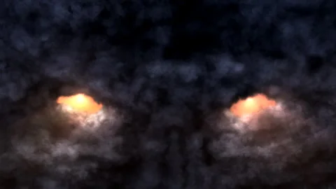 Flaming evil eyes loopable Stock Footage 258295914