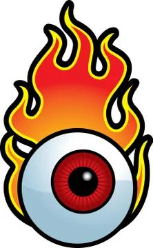 Flaming Eyeball Stock Illustration
