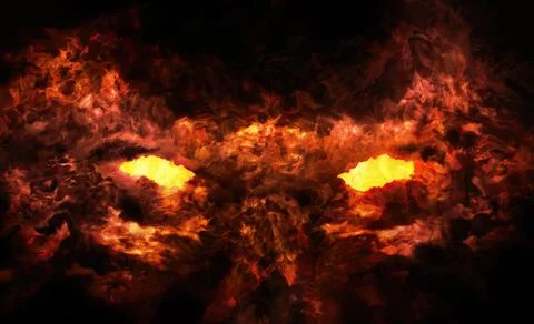 Flaming face of the devil Stock Illustration