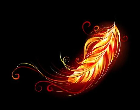 Flaming feather Stock Illustration