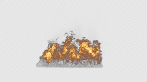 Flaming Fire Animation on Transparent Alpha Stock Footage 306296604