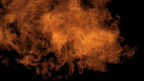 Flaming fire approaching screen Stock Footage 122156779