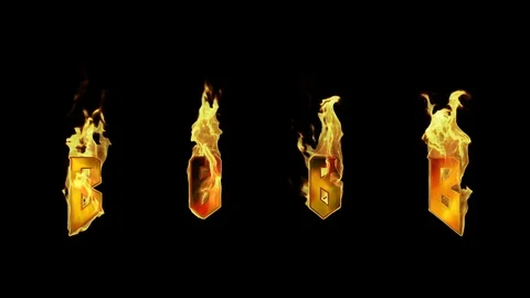 Flaming Fire Letter B Vídeos de archivo 107400759