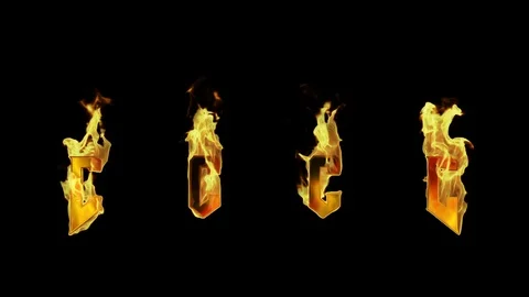 Flaming Fire Letter C Vídeos de archivo 107400738