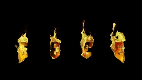 Flaming Fire Letter E Vídeos de archivo 107400744