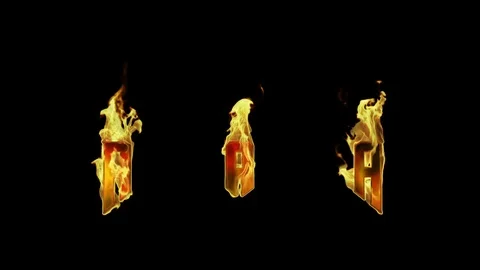 Flaming Fire Letter A Stock Footage 107400673