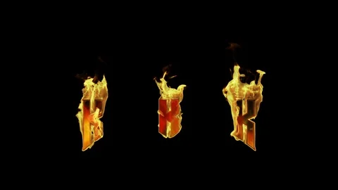 Flaming Fire Letter K Stock-Footage 107401233